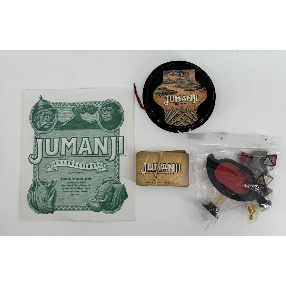 Vintage Jumanji Board Game Milton Bradley 1995 Family Kids Movie Book